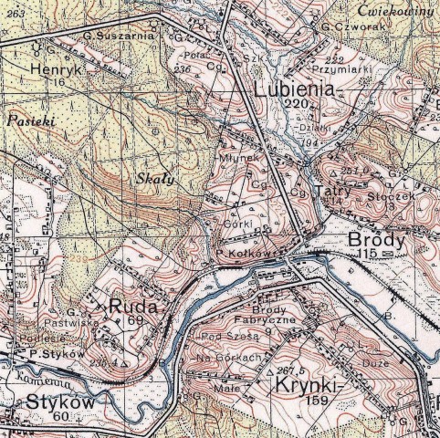 Brody i okolice - mapa z 1937r
